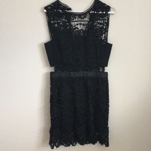 Black cut out mini dress